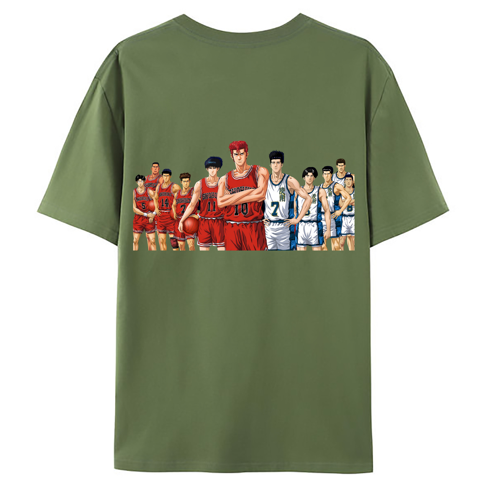（画像用） SLAM DUNK／スラムダンク 綿100％ メンズ半袖Tシャツ（バックプリント） 通気性
